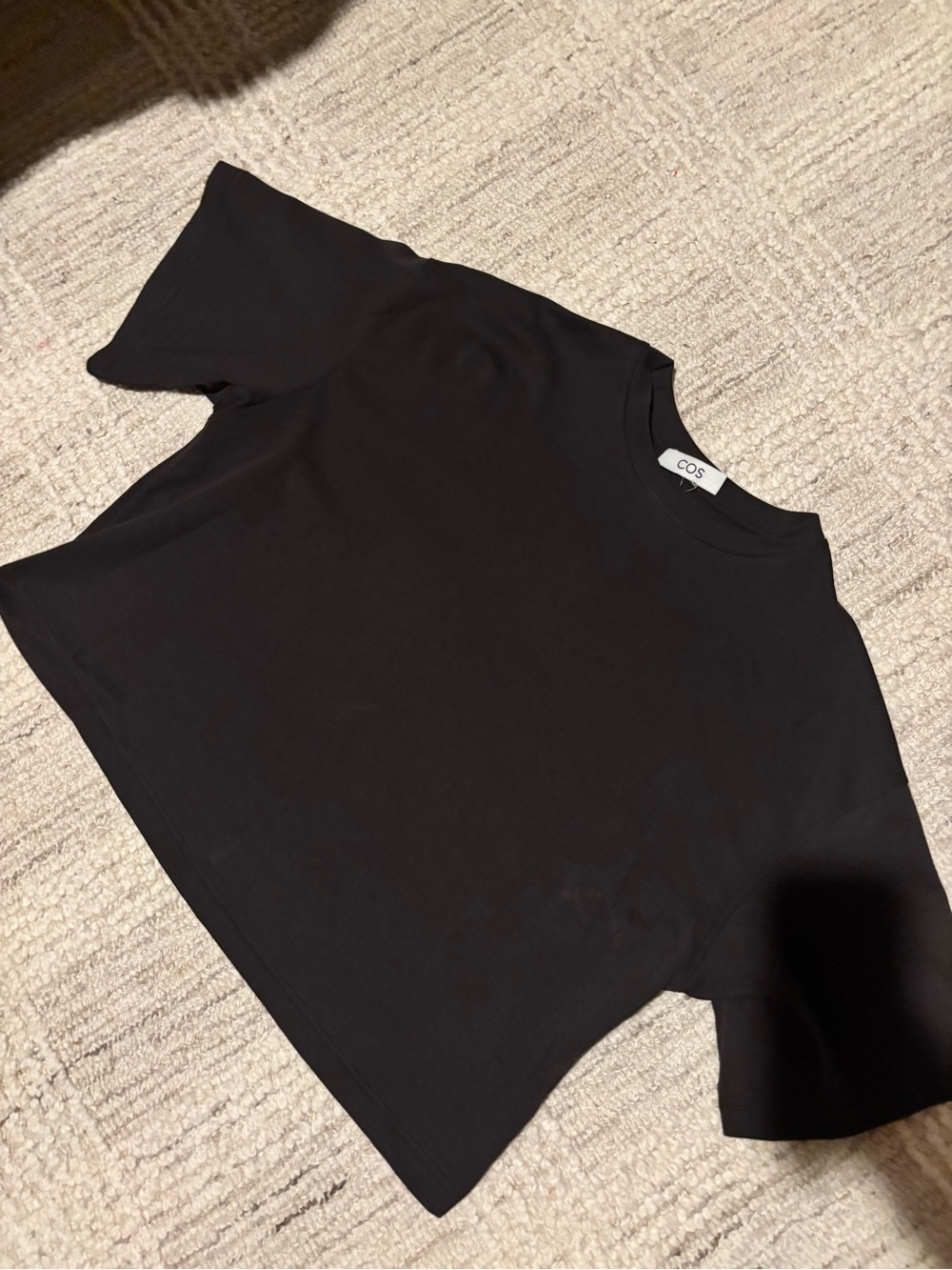 COS Black Boxy Crewneck Short Sleeve Tee